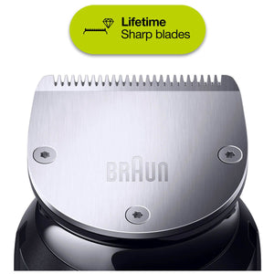 Braun Beard Trimmer BT7220 Men Beard Trimmer & Hair Clipper, 39 Length Settings - Black/Grey Metal