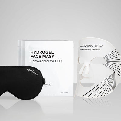 CurrentBody Skin LED Mask + Hydrogel Mask (10 Pack) + Dr Harris Sleep Mask worth €502