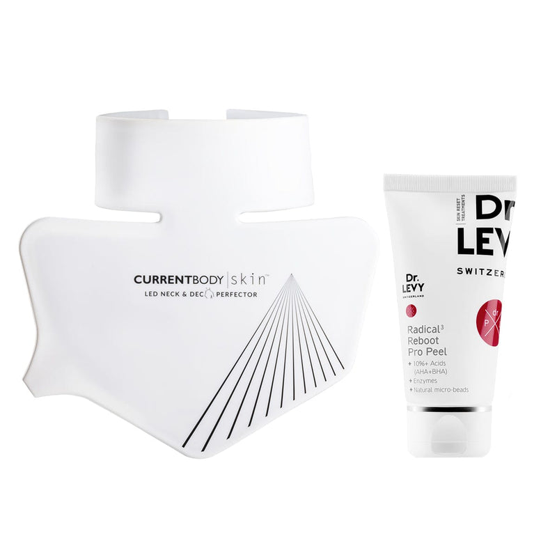 CurrentBody Skin LED Neck and Dec Perfector + Dr. Levy Radical3 Reboot Pro Peel