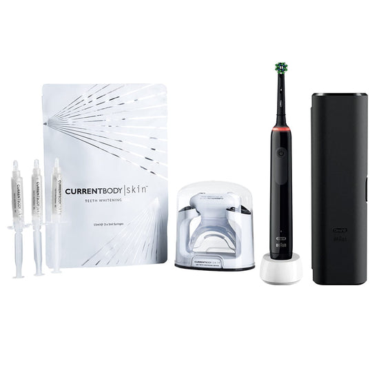 CurrentBody Skin Teeth Whitening Kit + Oral-B Pro 3 3500 3D White Electric Toothbrush + Travel Case