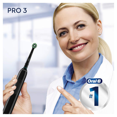 Oral-B Pro 3 3500 Cross Action Electric Toothbrush + Travel Case - Black